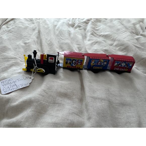 Vintage Western Comic Zig Zag Tin Litho Wind Up Train - Picture 1 of 6
